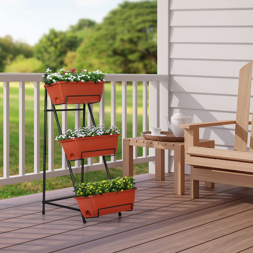 BTY planter placed on a balcony showcasing space-saving gardening and decorative appeal