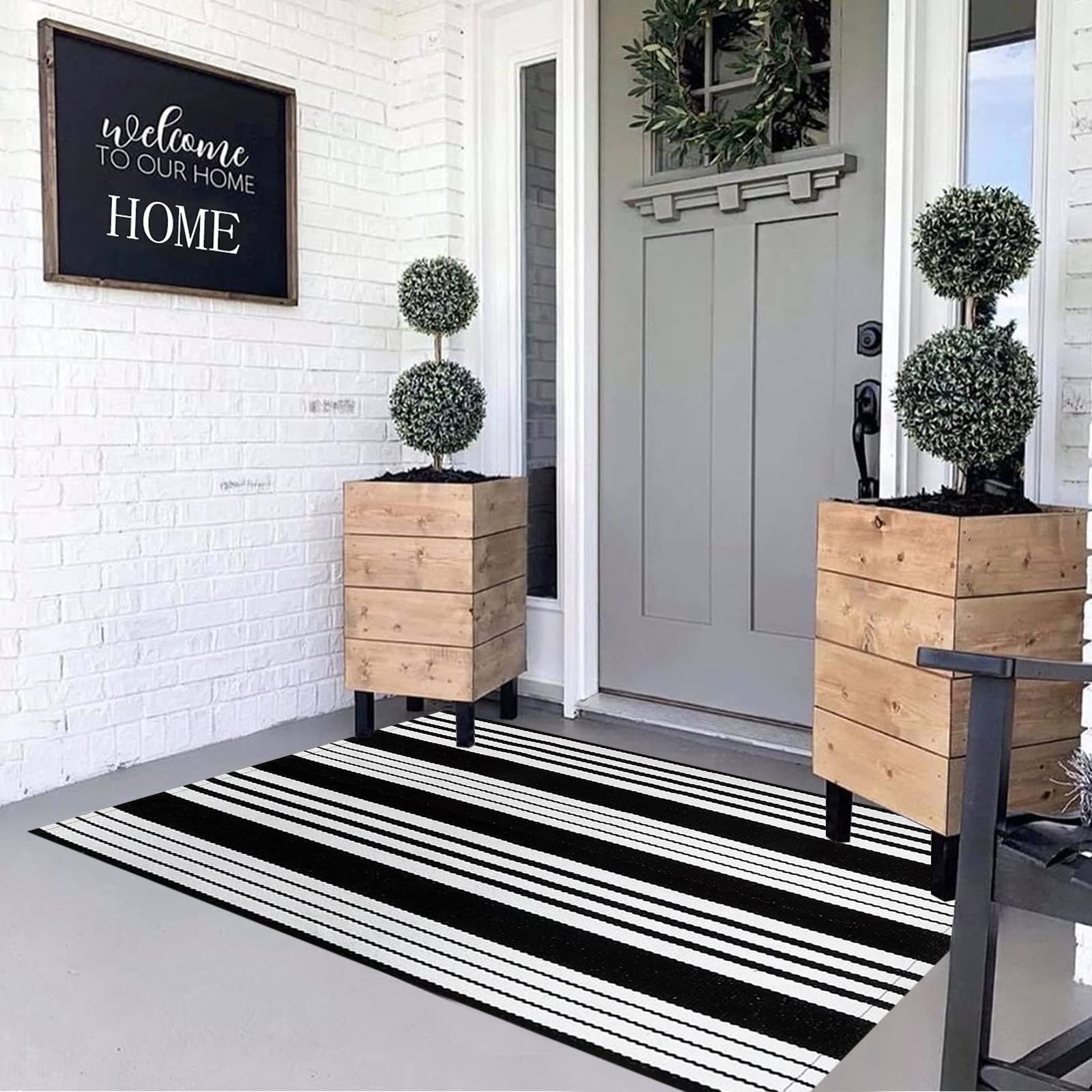 BUAGETUP rug next to shoe showing scale and proper entry coverage