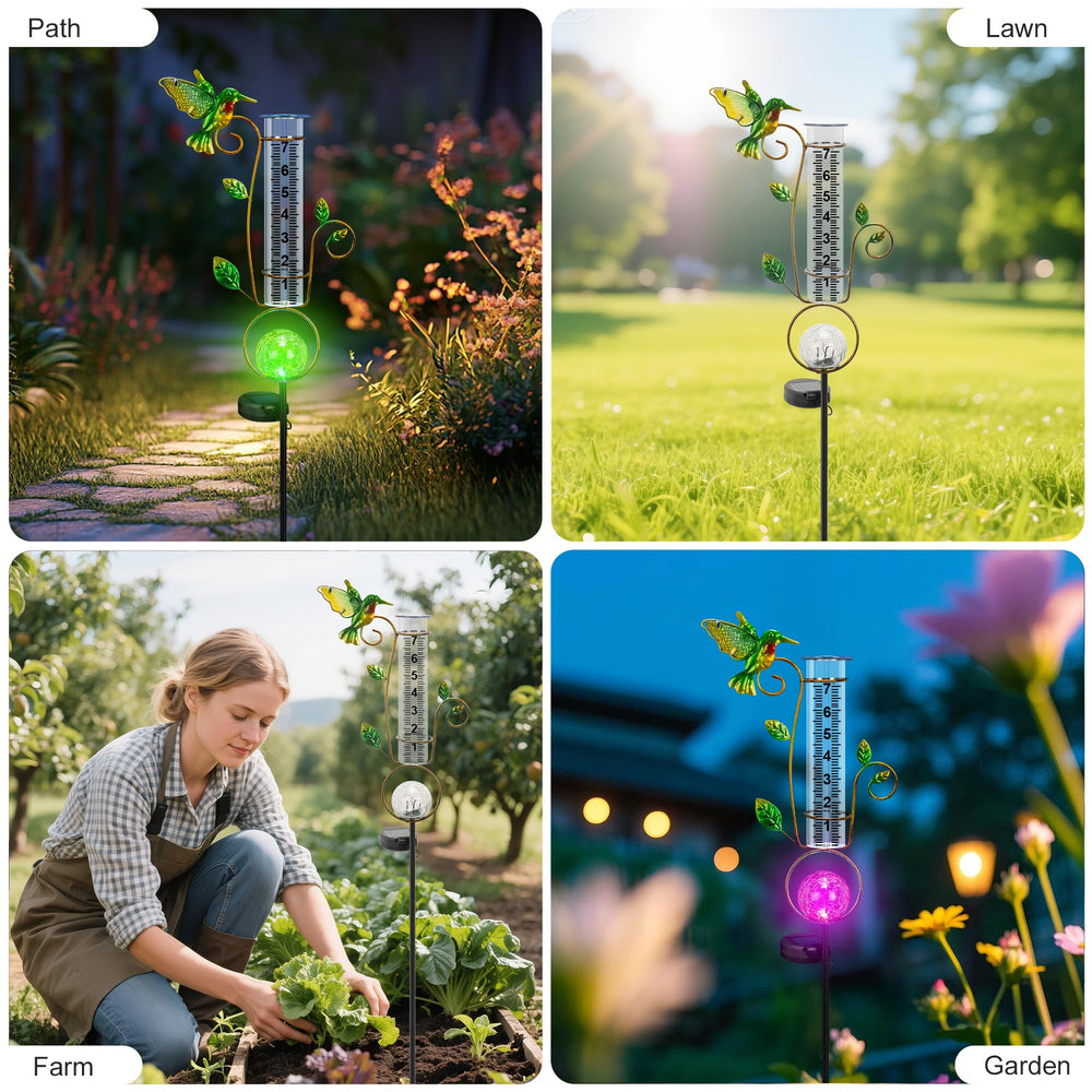 BUARO8AGA stake installed in garden showing easy push-in setup and stability