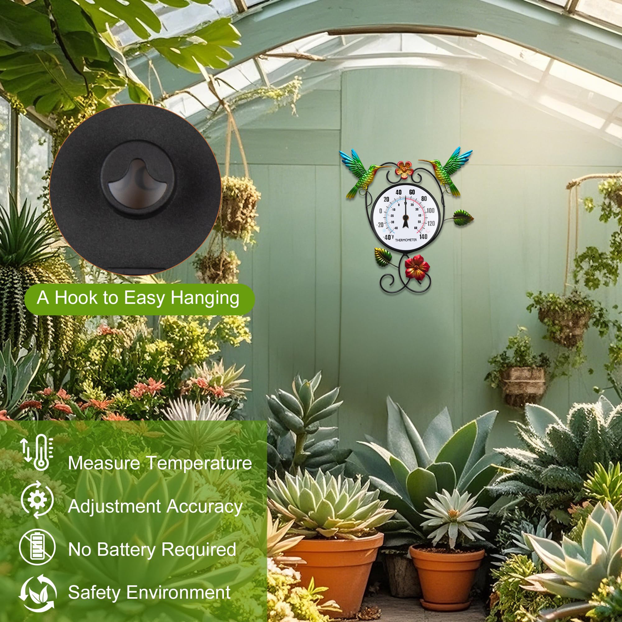 BUARO8AGA detailed hummingbird and floral artwork on housing adds decorative appeal to outdoor spaces