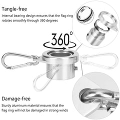 Bubblythe aluminum rings closeup showing no-tangle rotation benefit