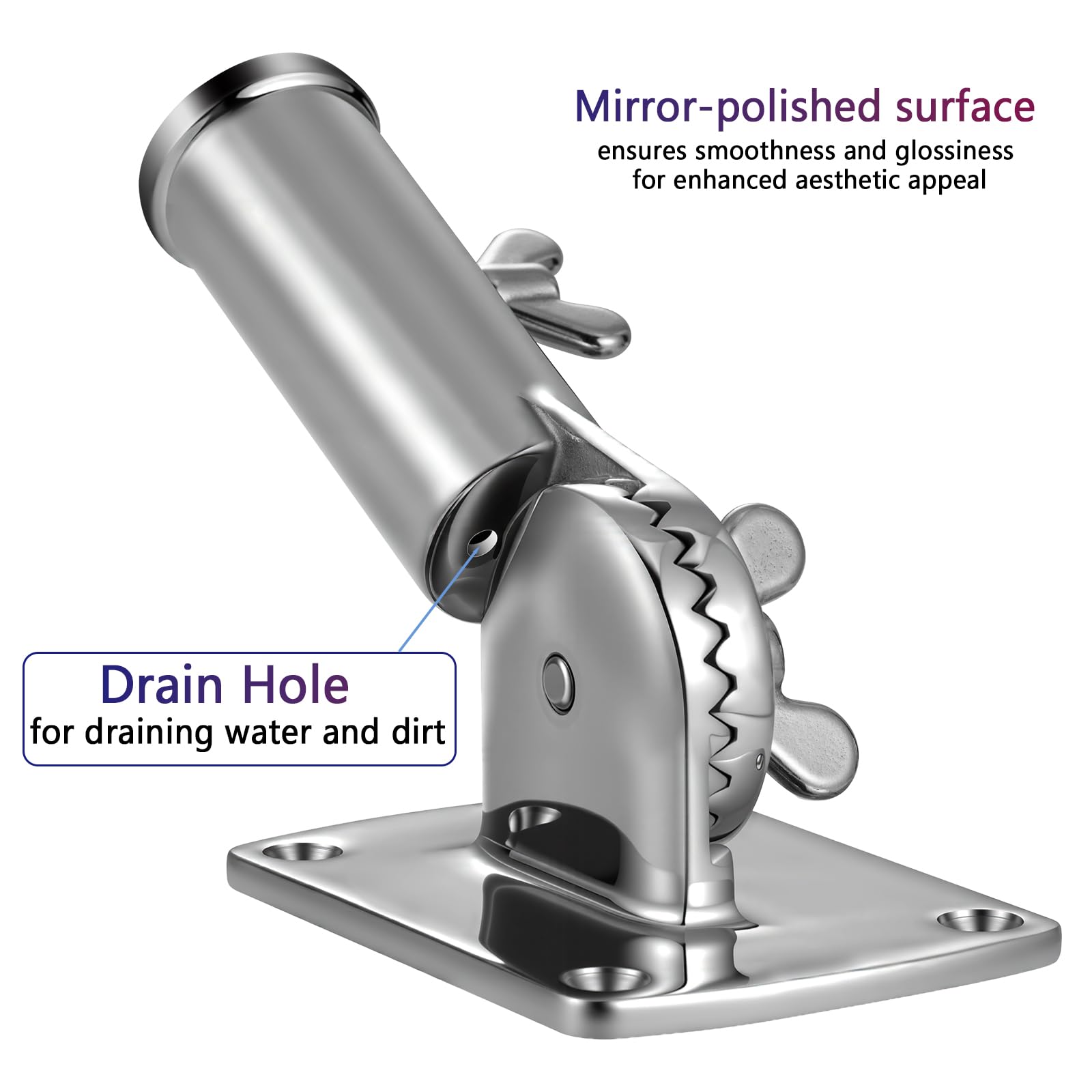 Bubblythe drain hole closeup showing water drainage feature to prevent pooling