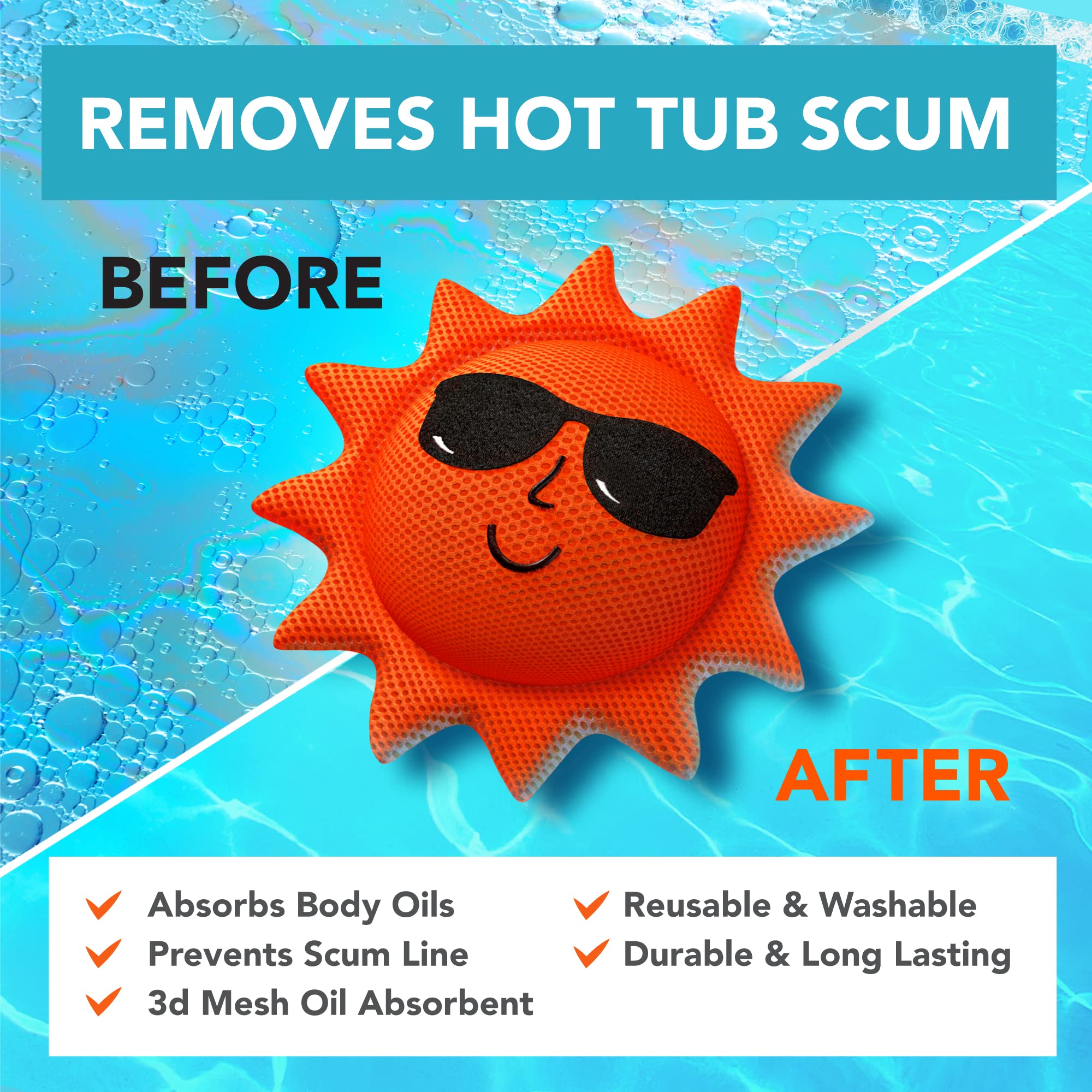 BubbyShine in backyard spa scene offering cleaner-looking water and relaxed atmosphere