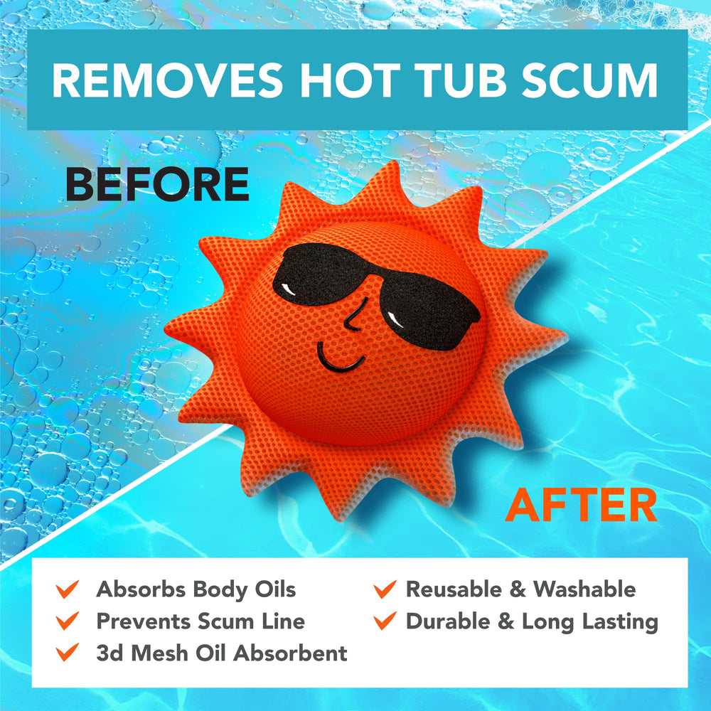 BubbyShine in backyard spa scene offering cleaner-looking water and relaxed atmosphere