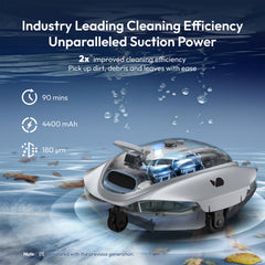 BUBLUE Bubot 300P dirtlock compartment detail for easy, leak-free debris removal benefit