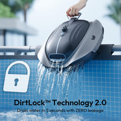 BUBLUE Bubot 300P dual filters closeup highlighting efficient debris separation