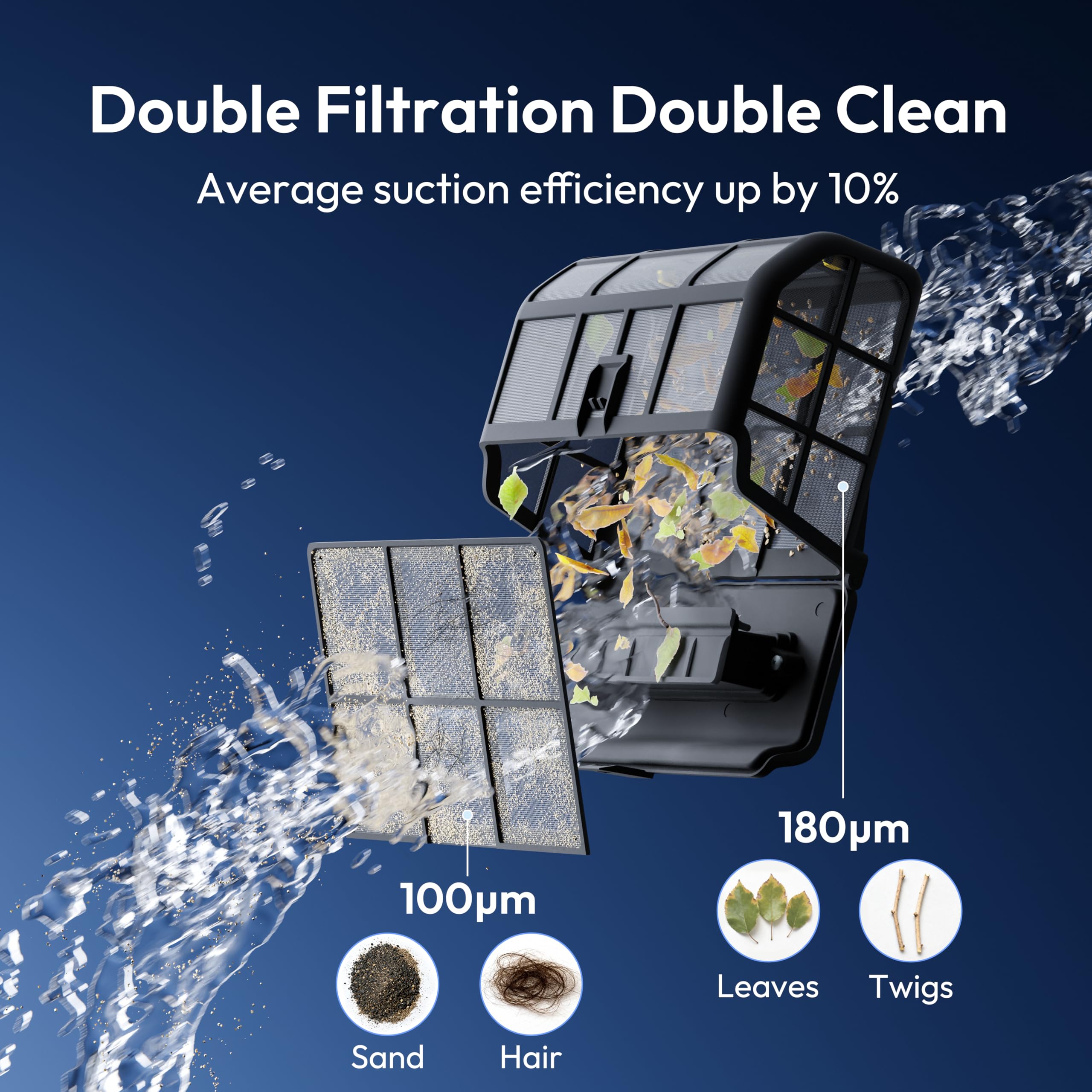 BUBLUE C10 Gen2 in backyard pool showing hands-free cleaning lifestyle
