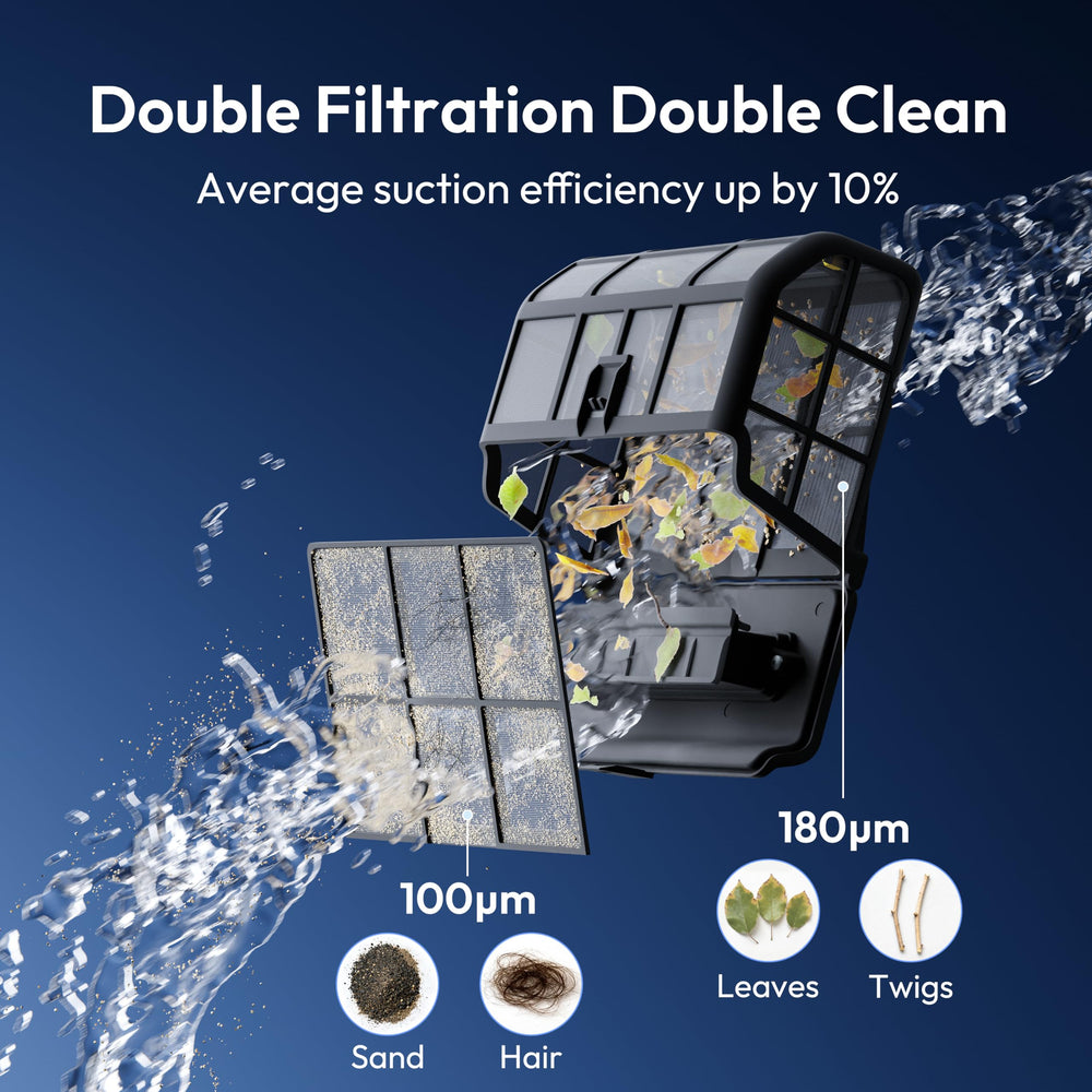 BUBLUE C10 Gen2 in backyard pool showing hands-free cleaning lifestyle