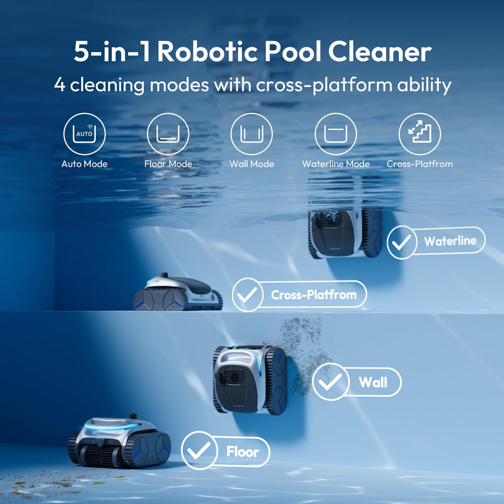 BUBLUE vacuum climbing pool wall and slope illustrating reliable navigation on uneven surfaces