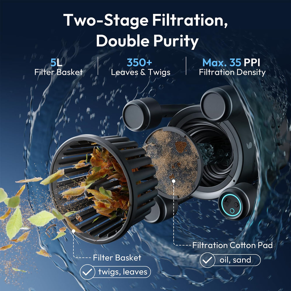 BUBLUE F10 close-up of Bluestream suction inlet highlighting powerful debris capture