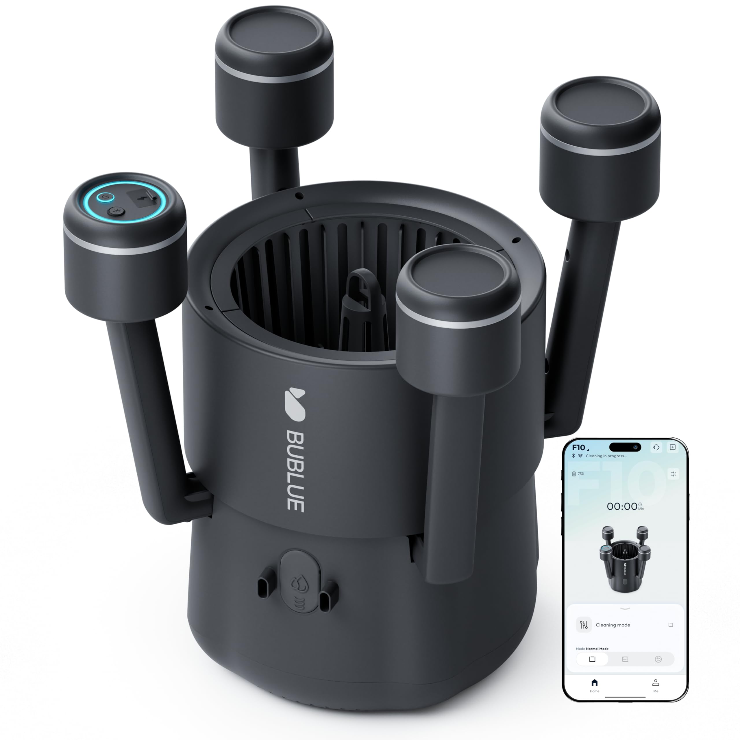BUBLUE F10 front view showing sleek design and easy lift handle for quick removal