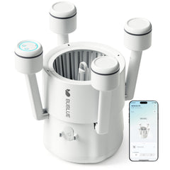 BUBLUE F10 front view showing sleek white housing and intake, efficient surface cleaning