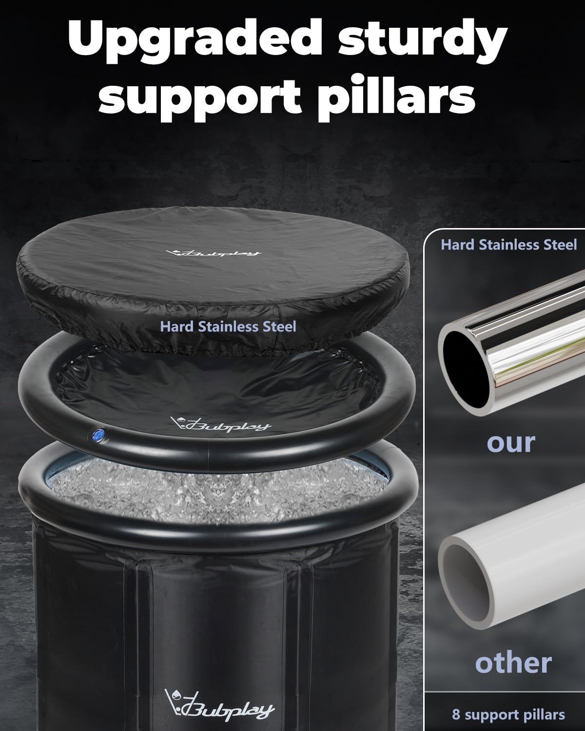 Bubplay bottom drain valve and hose for low-mess fast water removal