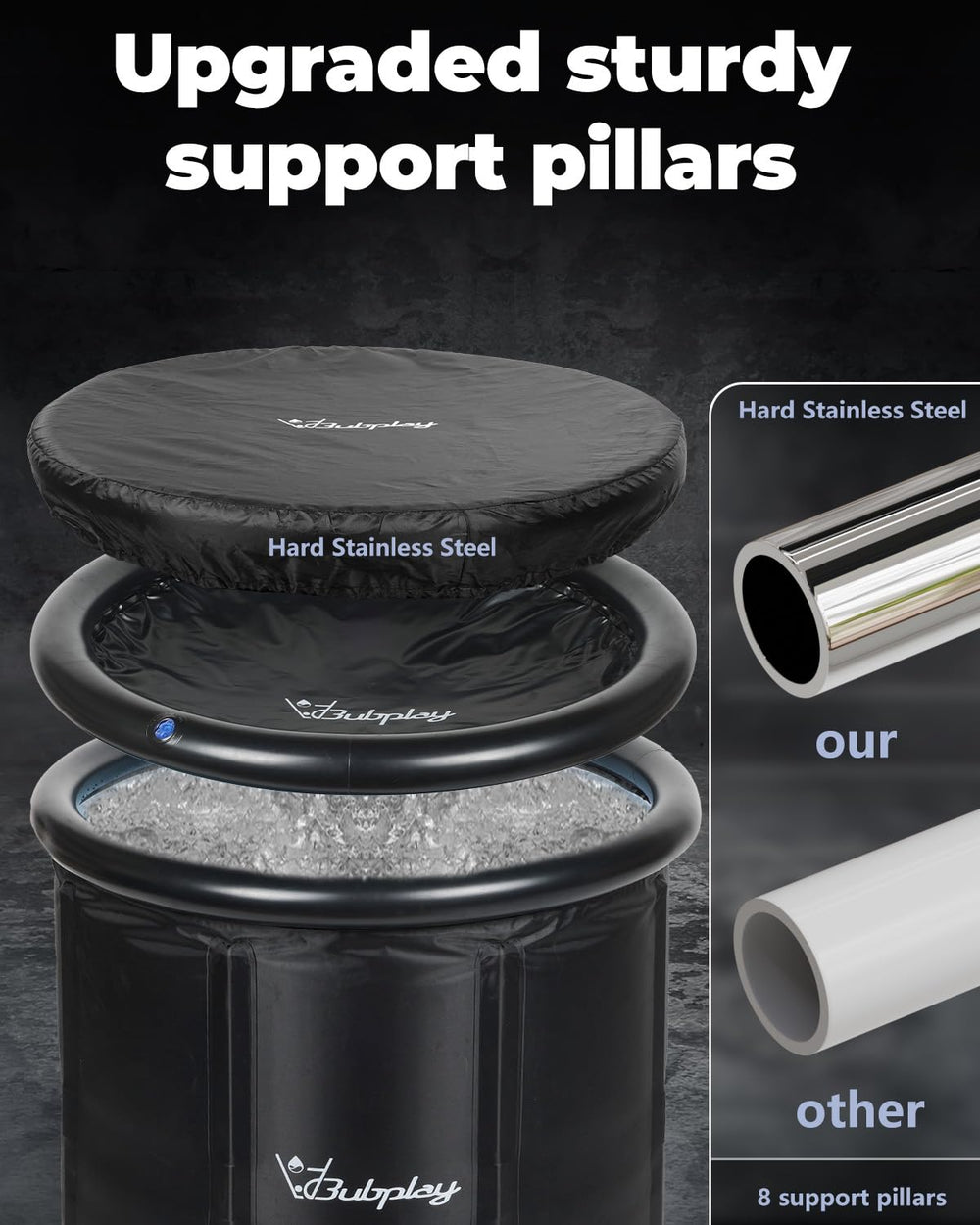 Bubplay bottom drain valve and hose for low-mess fast water removal