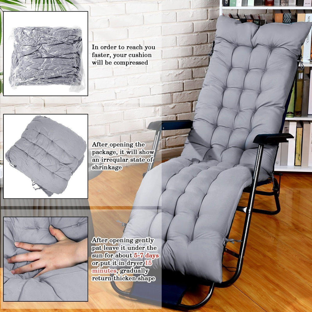 Bucherry cushion placed on patio lounger demonstrating comfortable outdoor relaxation