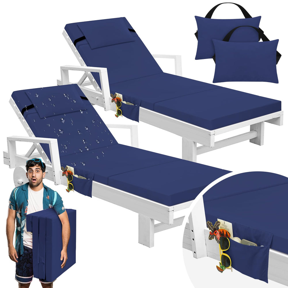 Bucherry navy cushions on poolside lounger creating stylish outdoor comfort