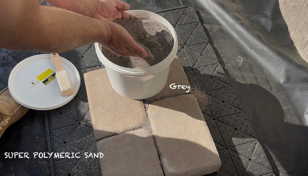 Finished patio with BuddingCo grey sand joints illustrating neat appearance and longevity