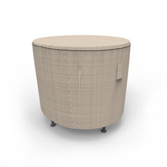 Budge front view of cover protecting small round table with elegant look