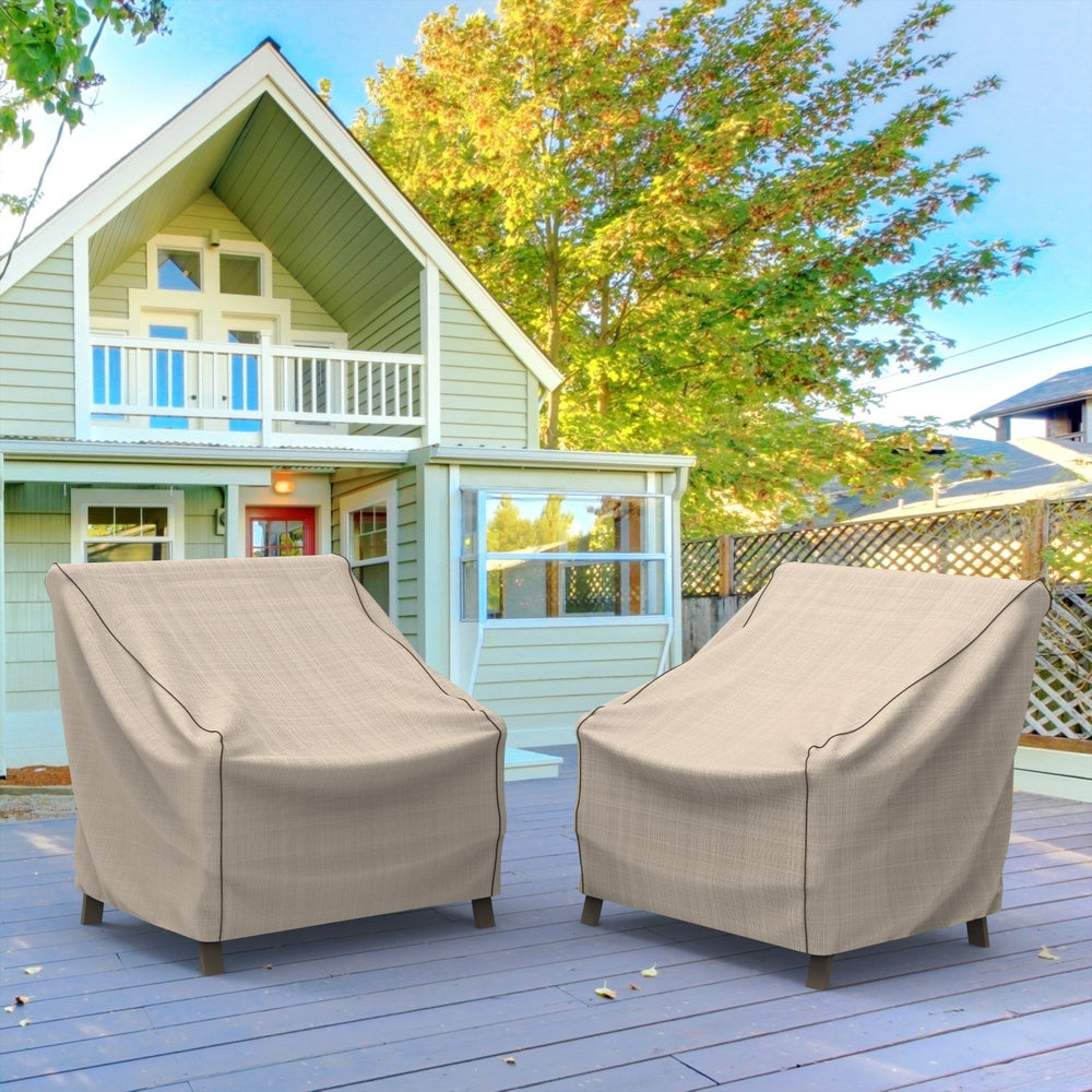 Budge cover in a garden patio scene enhancing furniture appearance