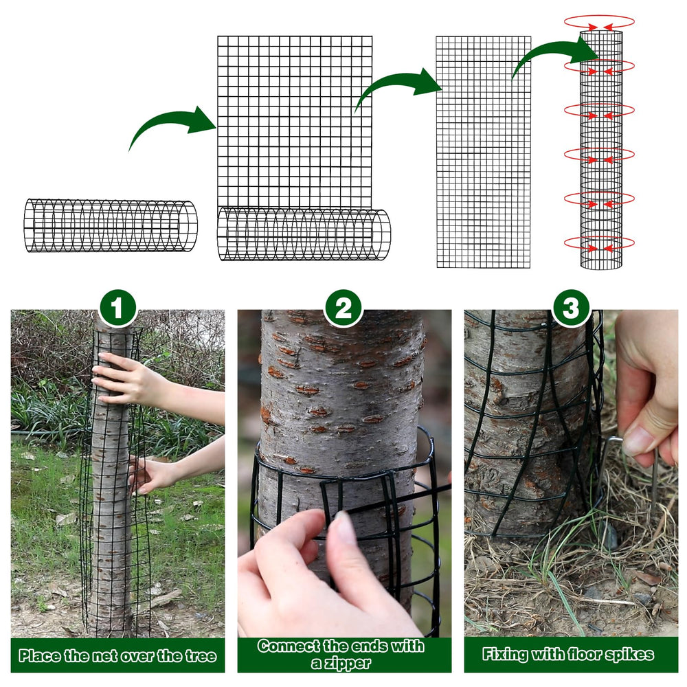 Budiwati metal U-shaped stake installed at base providing stable guard anchoring