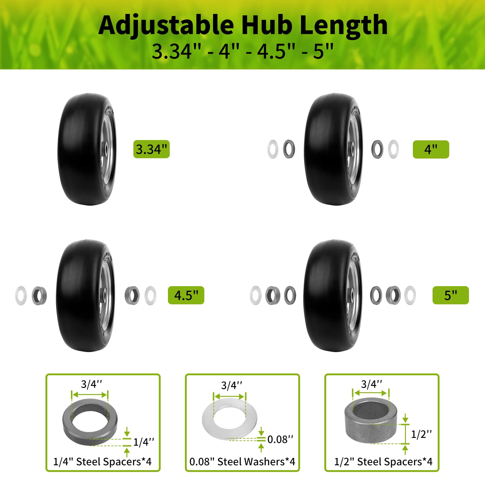 budrash adapter kit layout with spacers and washers, includes parts for versatile mounting