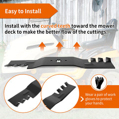 budrash blades installed on mower deck demonstrating correct curved-side placement