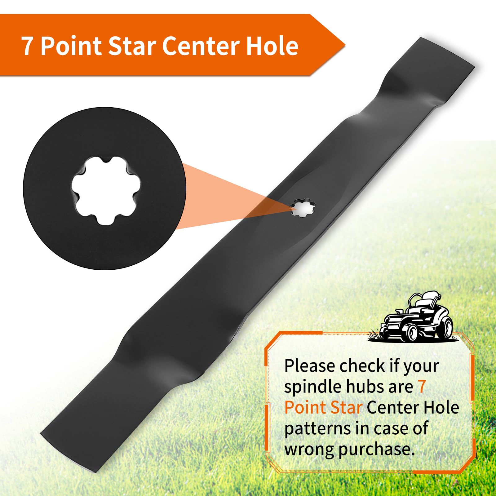 budrash detailed view of 7-point star center mount ensuring proper spindle compatibility