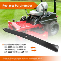 budrash blade installed on Toro deck demonstrating improved clipping flow benefit