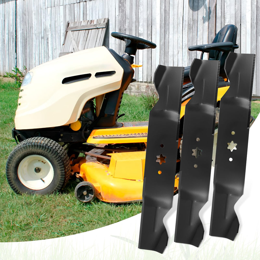 budrash blade fitted on lawn tractor in yard, ideal for homeowners and pros