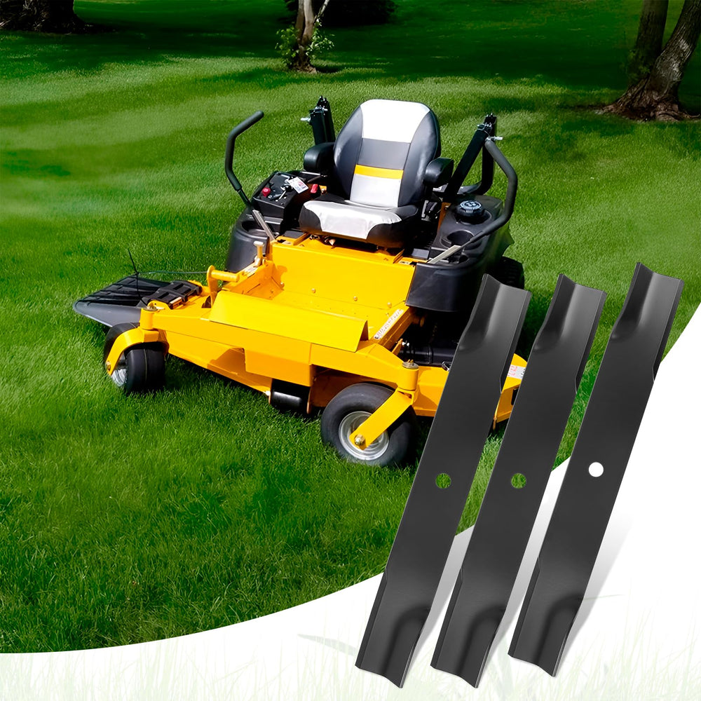 budrash blades on a mower in a yard showing efficient cutting and neat discharge