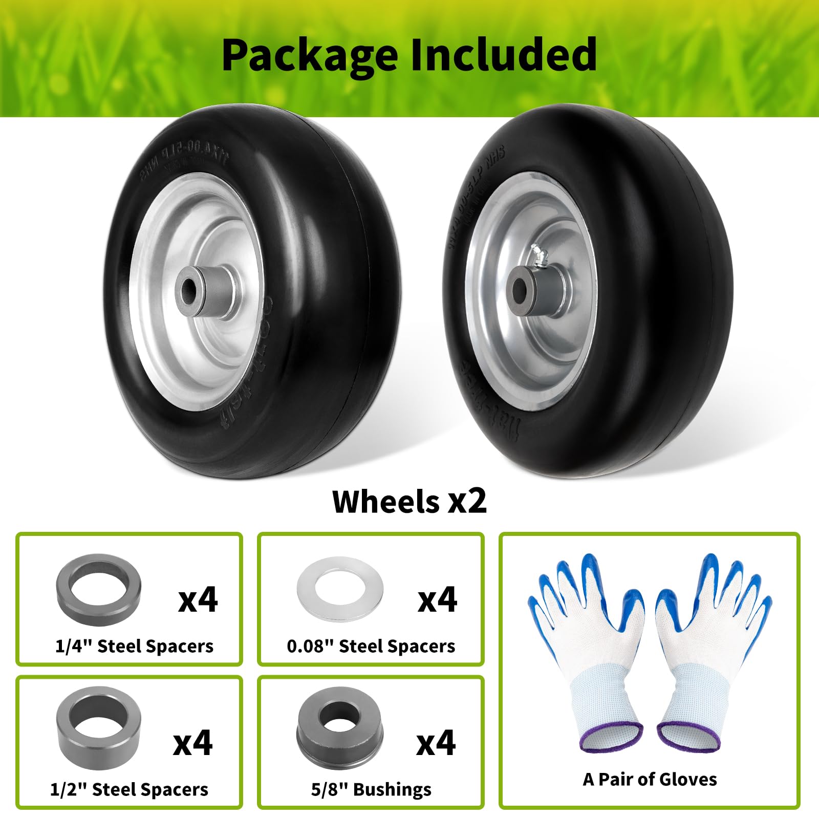 budrash wheel beside a ruler for size comparison, verify 11x4.00-5 dimensions easily