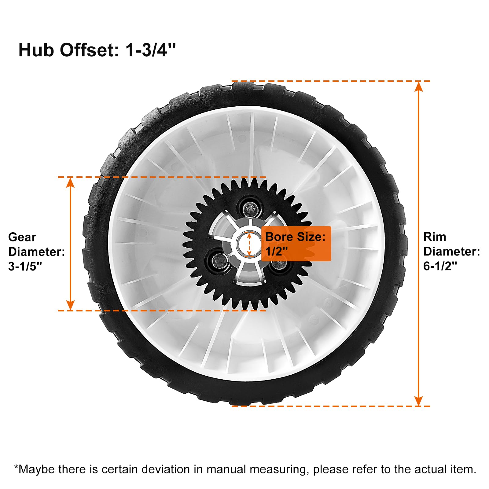 budrash detailed rubber tread offering improved traction on lawns