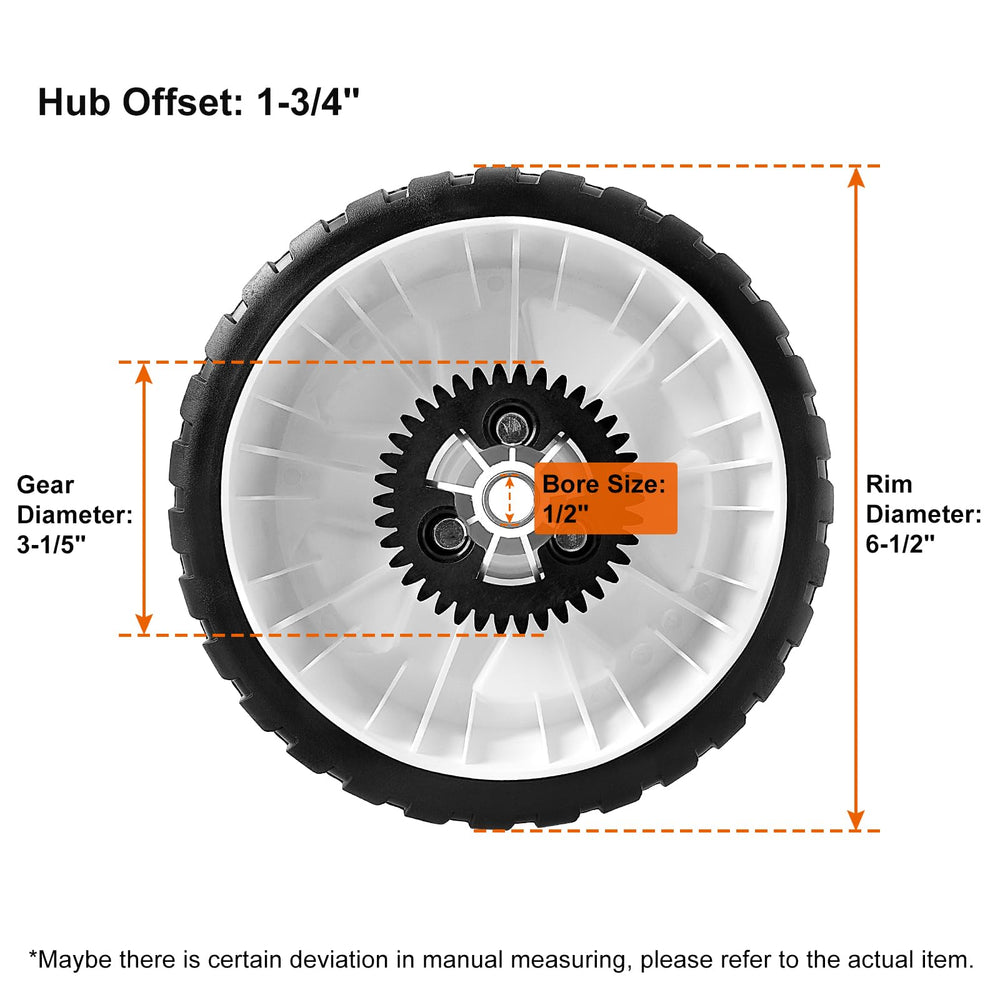 budrash detailed rubber tread offering improved traction on lawns