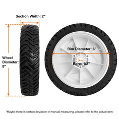 budrash wheel side profile displaying 8-inch diameter for correct clearance