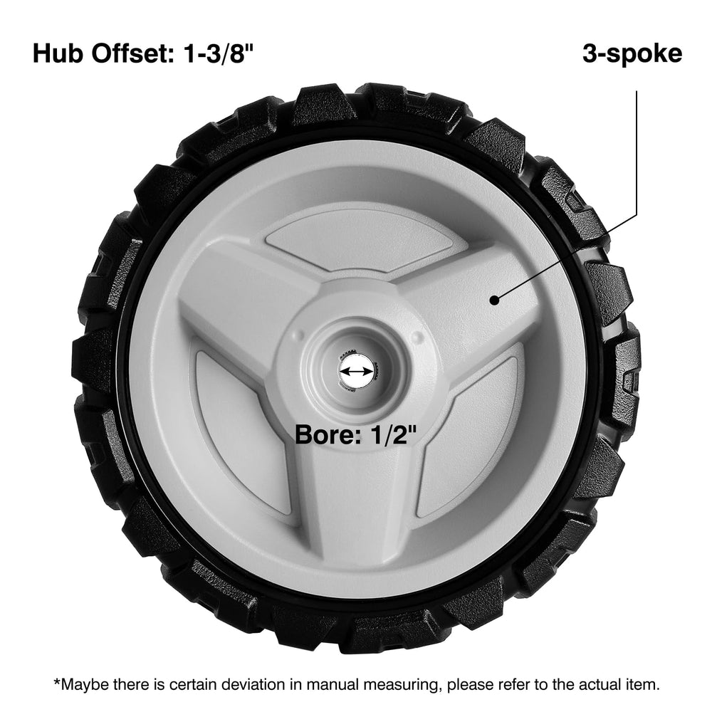 budrash wheel tread detail providing traction on grass and uneven ground
