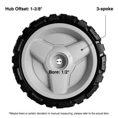 budrash wheel tread detail providing traction on grass and uneven ground