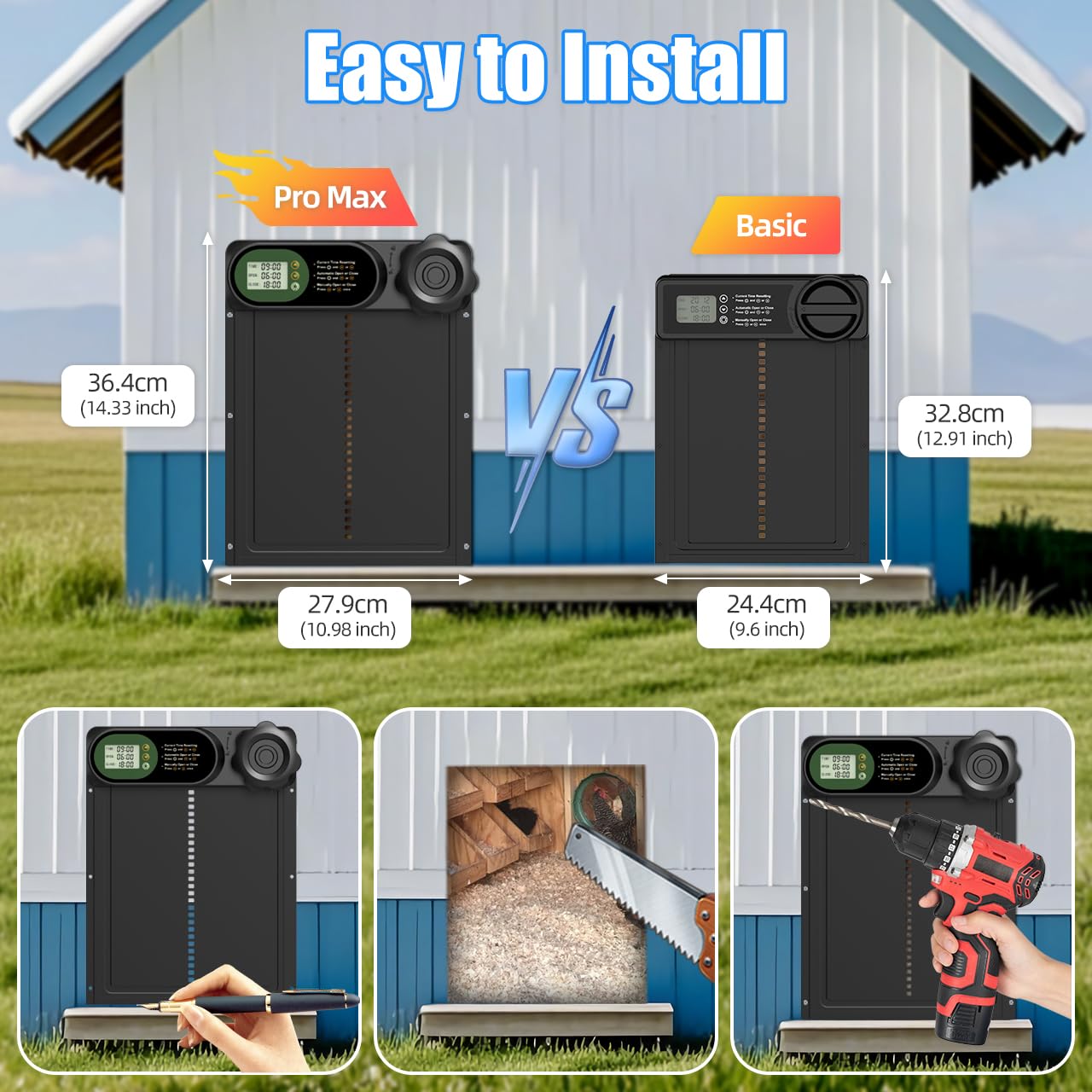 Budsom lifestyle shot of backyard coop installed for safer, automated flock care