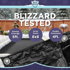 Buffalo Blizzard installed on a rectangular pool demonstrating weather protection and debris exclusion