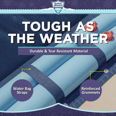 Buffalo Blizzard water bag loop and grommet view showing secure anchoring benefit