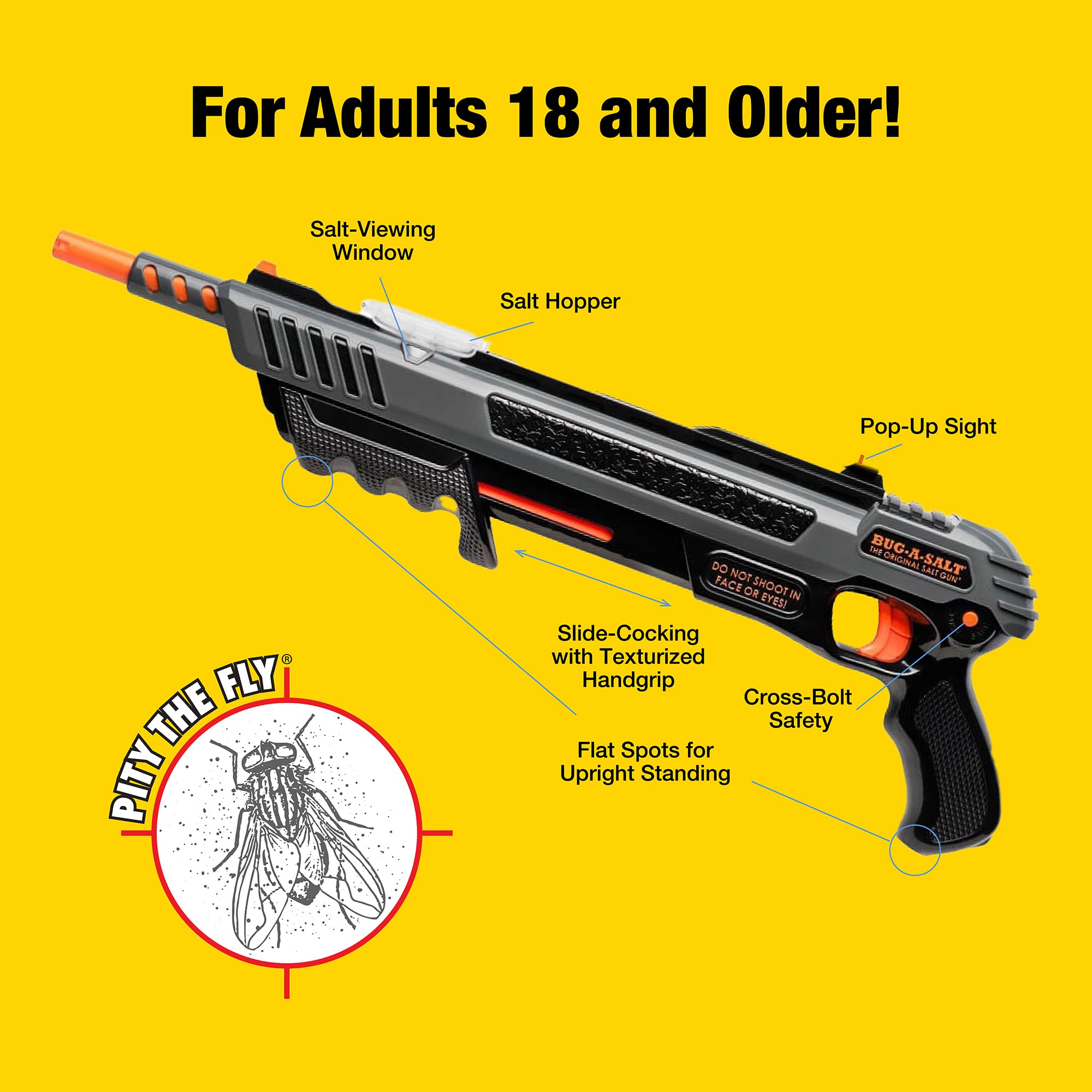 BUG-A-SALT Black Fly 3.0 salt hopper detail showing durable construction for quick reloads
