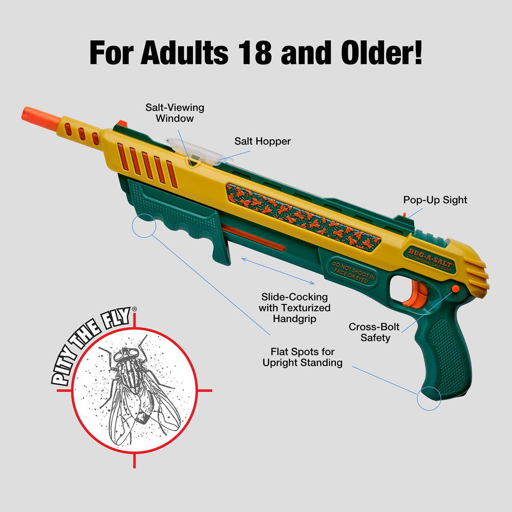 BUG-A-SALT trigger and cross-bolt safety shown for safer rapid firing
