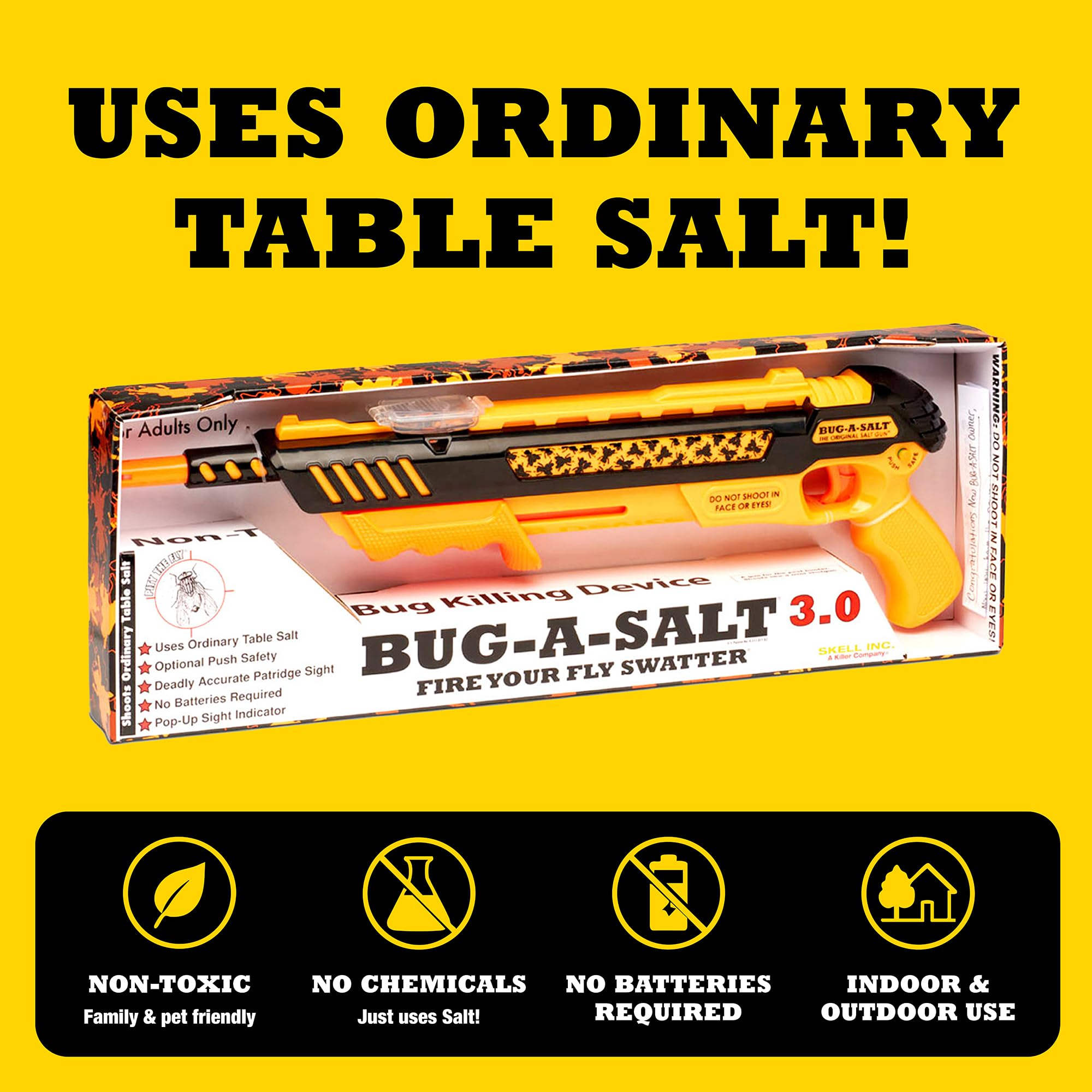 BUG-A-SALT salt hopper close-up showing durable design and easy reload benefit