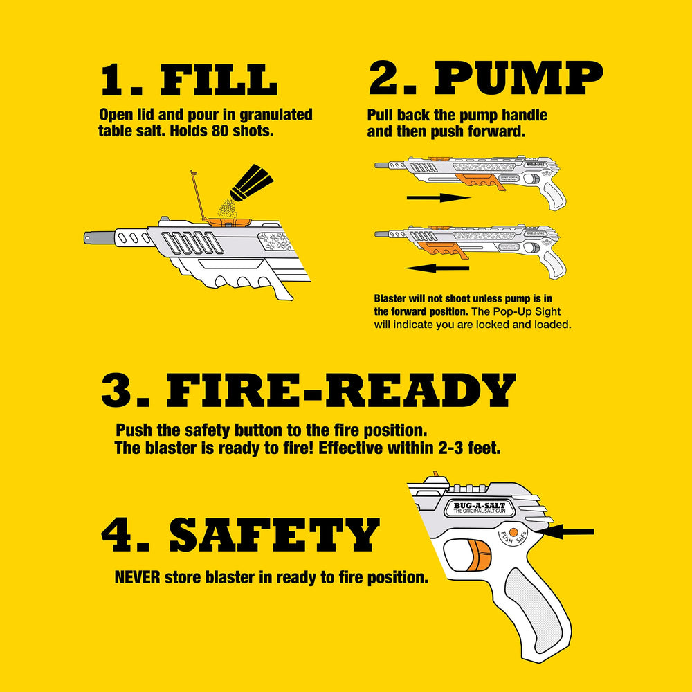 BUG-A-SALT retail packaging showing included safety and instructions