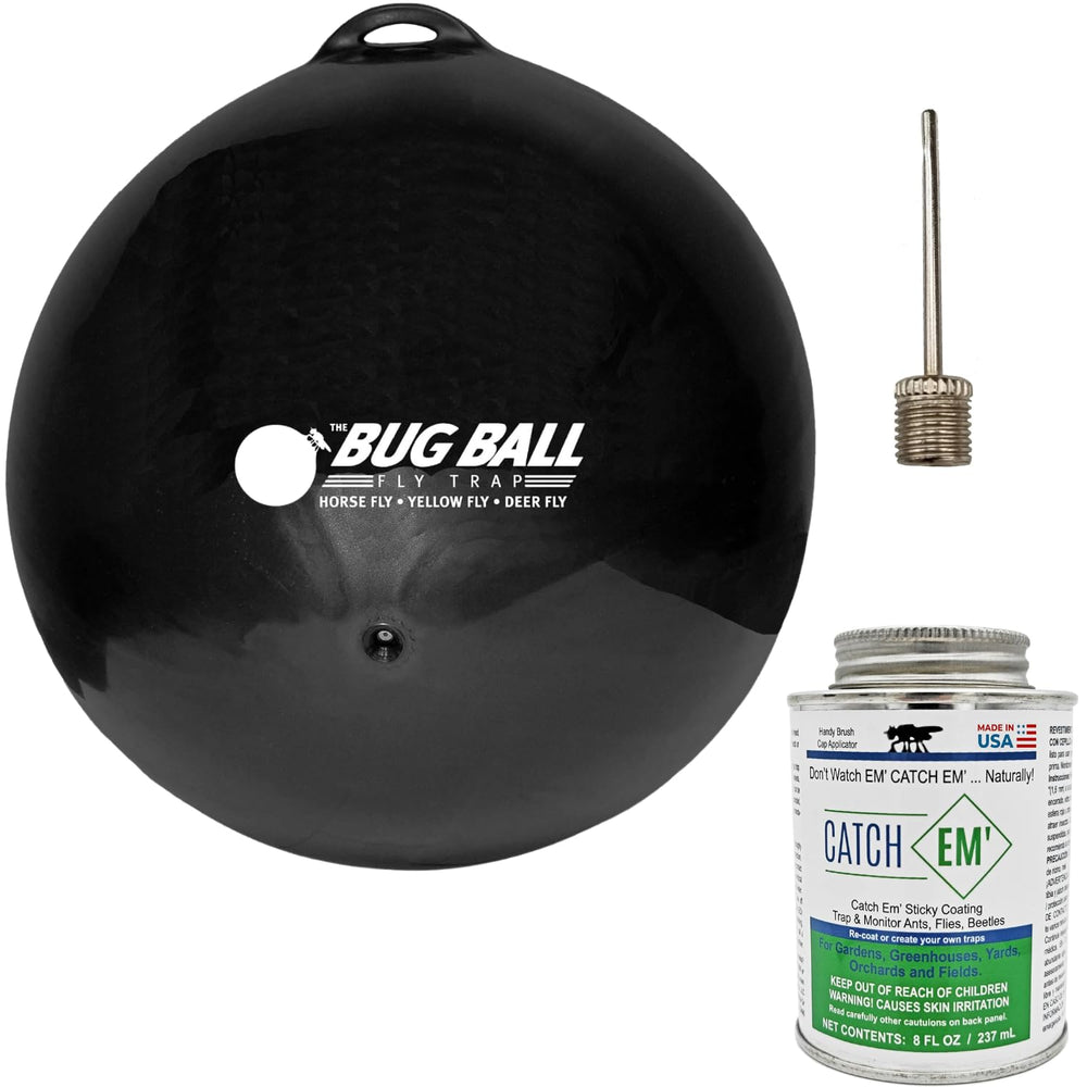 Bug Ball front view showing brand and pack of three, effective outdoor protection