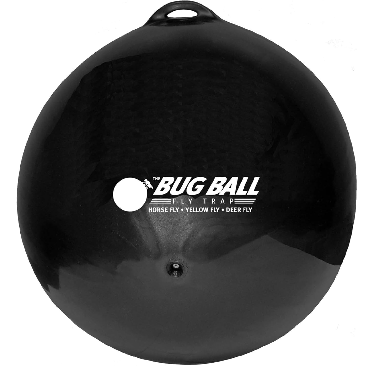 Bug Ball next to hands for size comparison showing portable, easy-to-hang design