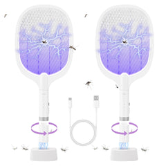 Bug Parking two-pack rackets front view showing docking base for reliable charging