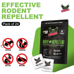 BugBarrier pouch tucked under car engine bay deterring mice from nesting benefit