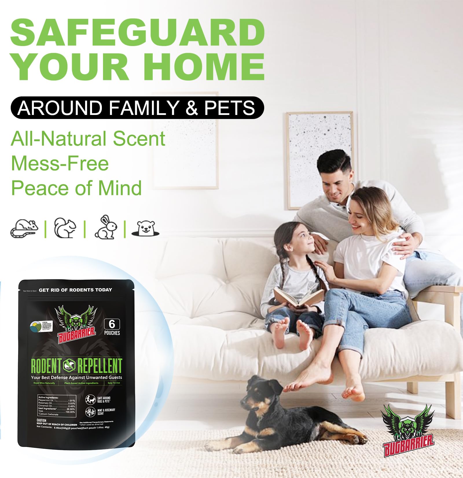 BugBarrier pouches lined on cabin shelf keeping pantry and storage protected benefit
