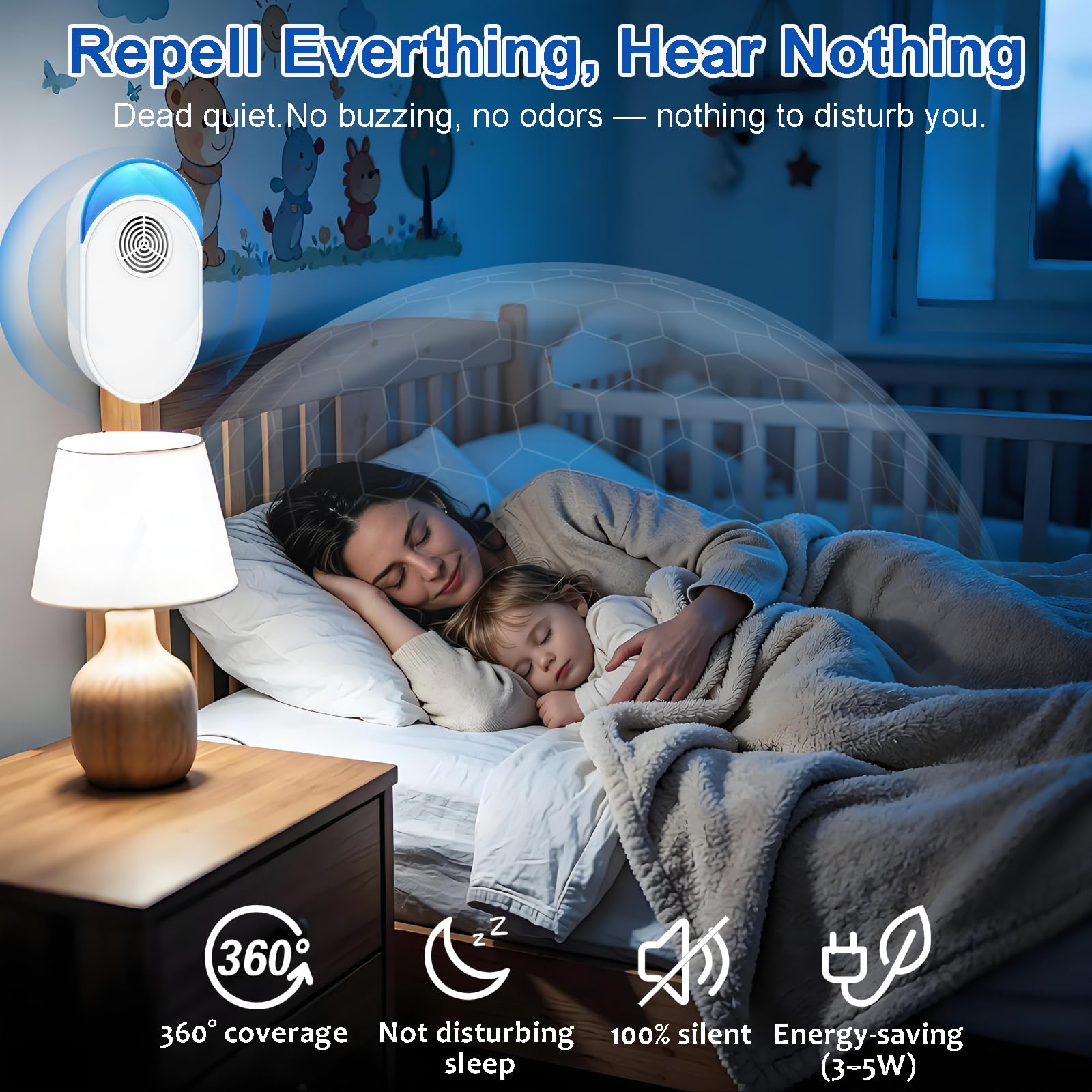 bugbeat close texture with LED indicator signaling silent operation and status