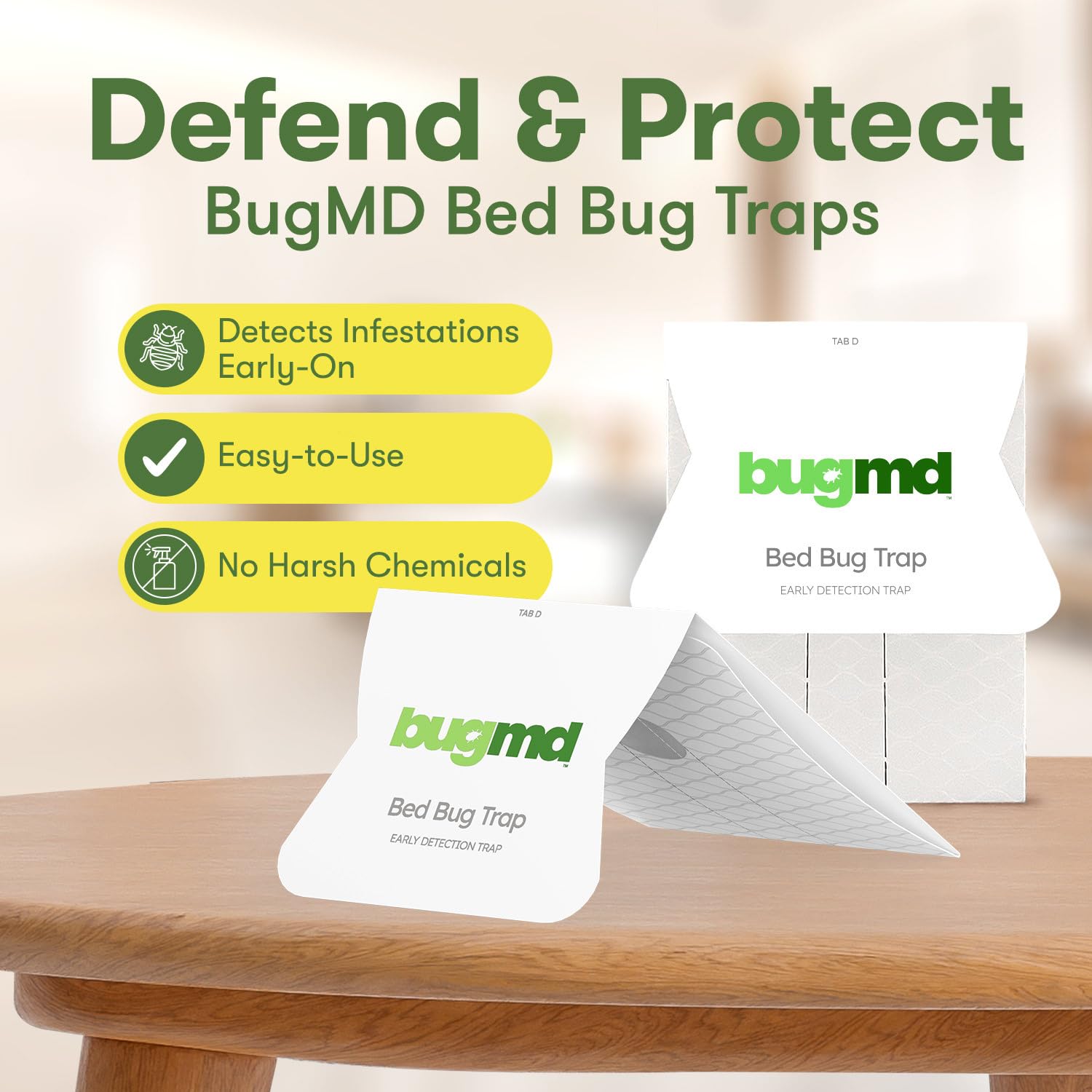BugMD close-up of ultra-sticky glue surface capturing bed bugs effectively